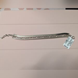 On 34th Silver Bracelet with Chain Details